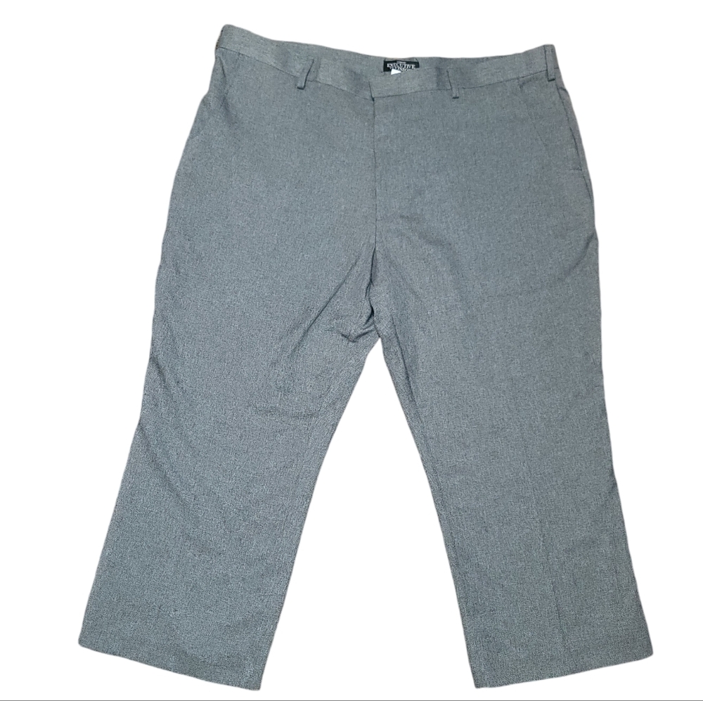 Haband Executive Division Gray Dress Pants Mens Sz 42x25 Straight Leg Flat Front